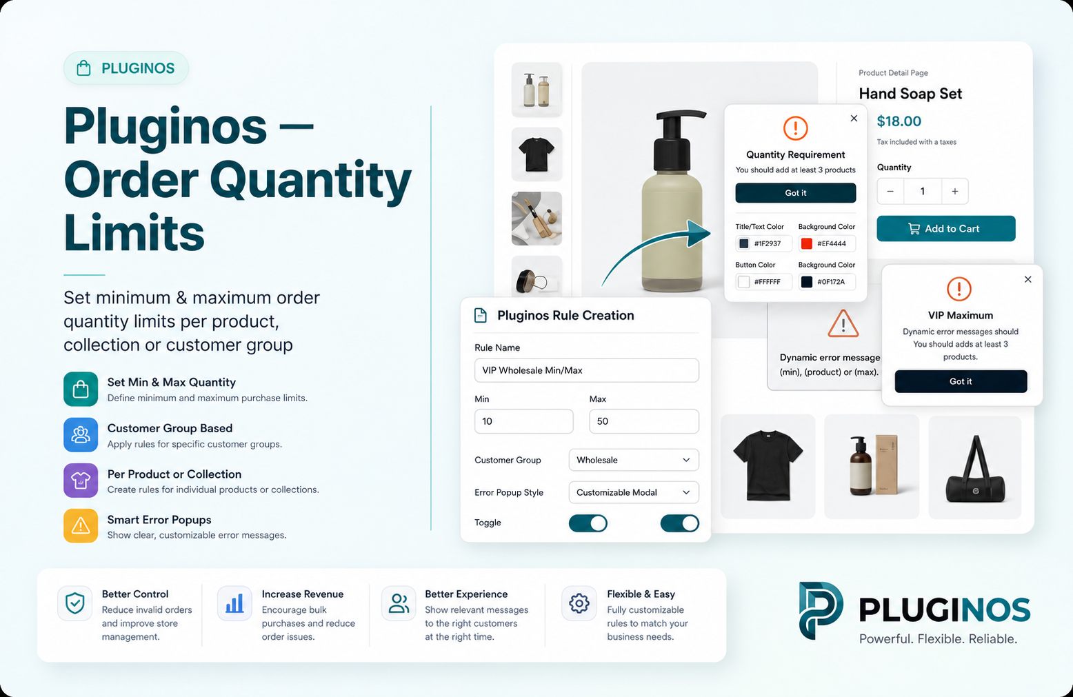 Order Quantity Limits preview